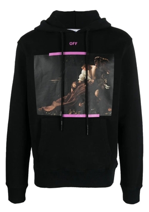 Off-White Caravaggio print cotton hoodie - Black