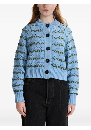 B.B. Walace Sherman pointelle-knit cardigan - Blue