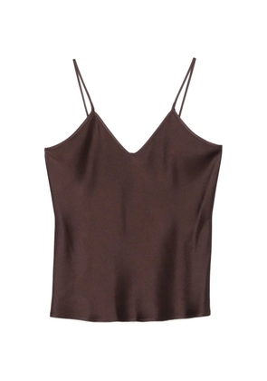 Max Mara satin V-neck top - Brown