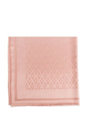 Valentino Garavani VLogo jacquard-fringed scarf - Pink