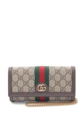 Gucci Pre-Owned 2020s Ophidia GG Supreme chain wallet - Neutrals