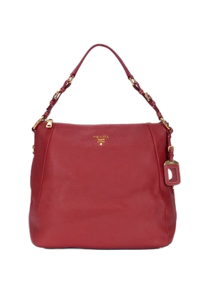 Prada Pre-Owned logo-plaque pebbled handbag - Red
