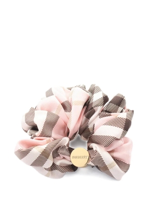 Burberry Pre-Owned 2020s check ruched scrunchie - Pink