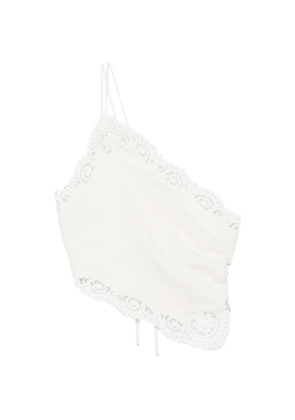 Posse Darya lace-trim linen blouse - Neutrals