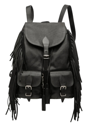 Saint Laurent Pre-Owned 2015 Calfskin Fringe Festival backpack - Black