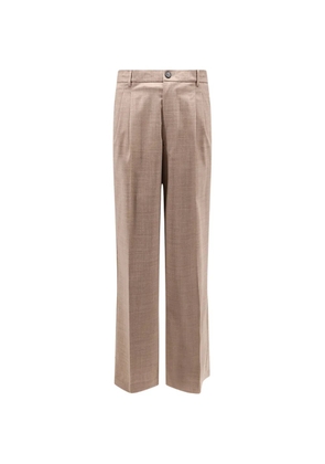 AMARANTO double-pleat welt-pocket trousers - Brown
