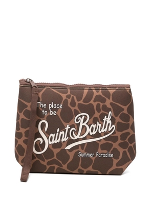 MC2 Saint Barth Aline animal-print clutch bag - Brown