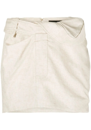 Jacquemus Bahia twist-detail miniskirt - Neutrals