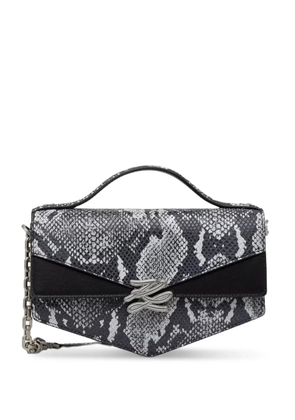 Karl Lagerfeld snake-effect logo-plaque cross body bag - Black