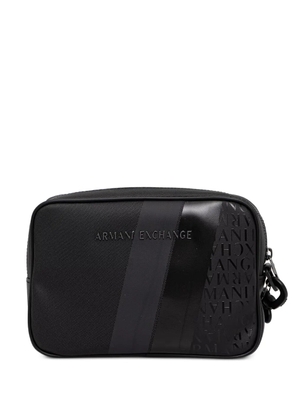 Armani Exchange logo-embossed toiletry bag - Black