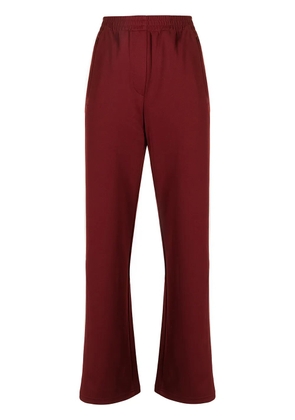 pushBUTTON side-stripe wide-leg trousers - Red