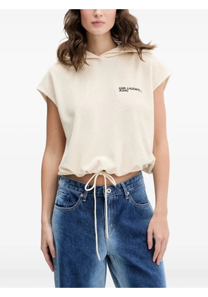 Karl Lagerfeld Jeans logo-print sleeveless hoodie - Neutrals