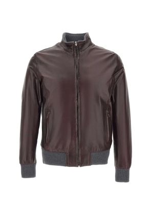 VOLFAGLI 12 Bomber reversible leather jacket - Brown