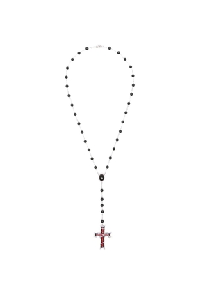 DARKAI Inferno beaded cross-pendant necklace - Silver
