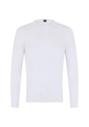 Fedeli round-neck cotton sweater - White