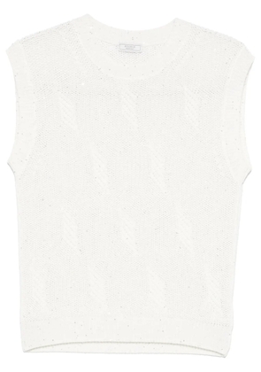 Peserico sequined knitted top - White