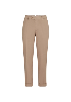 Brunello Cucinelli garment-dyed Italian-fit trousers in American Pima comfort cotton gabardine - Neutrals