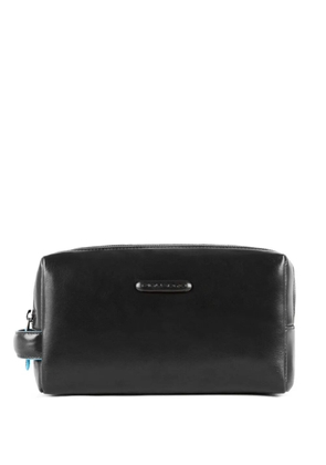 PIQUADRO leather wash bag - Black