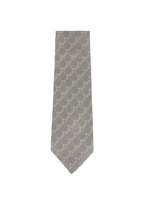 TOM FORD geometric-pattern textured tie - Grey