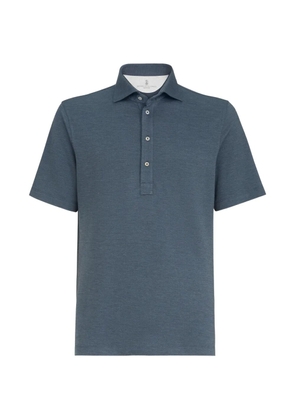Brunello Cucinelli half-button polo shirt - Blue