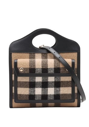 Burberry Pre-Owned 2018-2023 Mini Exploded Check Wool Pocket satchel - Brown