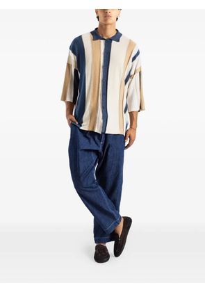 Casey Casey patchwork striped shirt - Blue