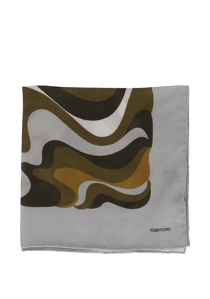 TOM FORD abstract-print pocket square - Grey