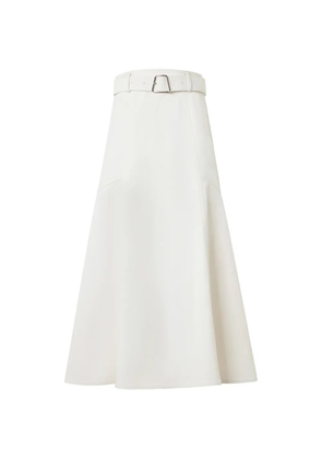 Akris A-line belted midi skirt - White