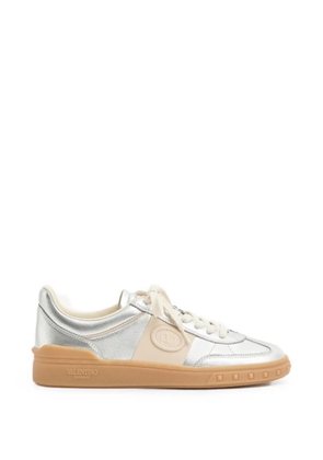 Valentino Garavani Upvillage trainer in laminated calfskin with nappa calfskin leather band - Silver