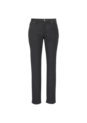 Brioni five-pocket logo-patch jeans - Grey