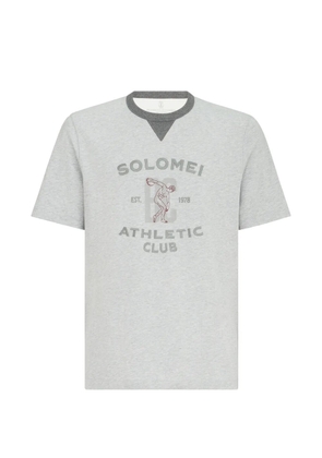Brunello Cucinelli cotton-jersey crew-neck T-shirt with print - Grey