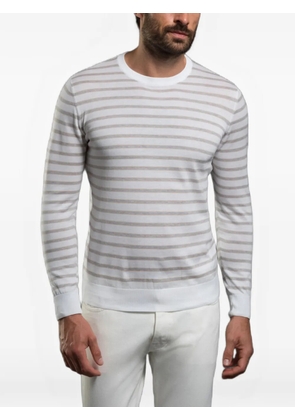 Moorer Orvieto striped sweater - White