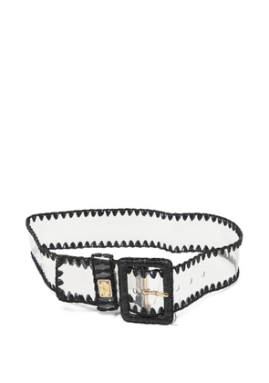 Dolce & Gabbana Pre-Owned straw buckle belt - Black