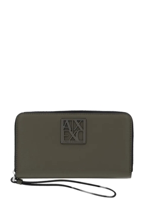 Armani Exchange logo-plaque zip-around wallet - Green