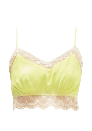 Simone Rocha lace-trimmed cropped top - Yellow