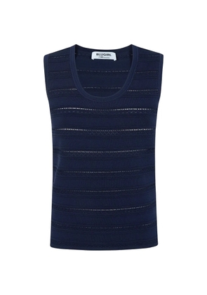 Blugirl pointelle-knit ribbed top - Blue