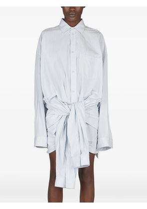Balenciaga pinstriped mini shirt dress - Blue