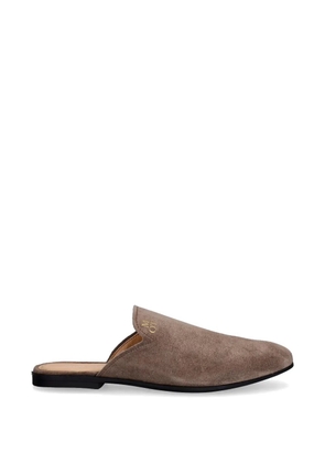 Marc O'Polo logo-print suede slides - Brown