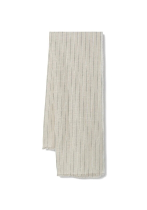 Marc O'Polo vertical-stripe frayed scarf - Neutrals