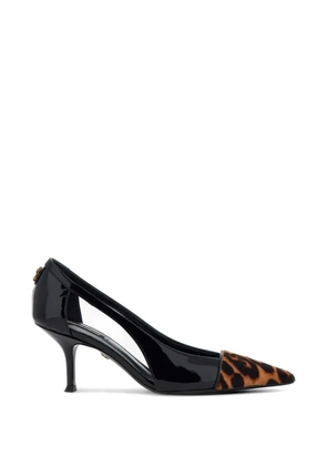 Roberto Cavalli leopard-print patent-finish pumps - Black