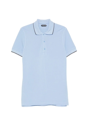 TOM FORD contrast-trim polo shirt - Blue