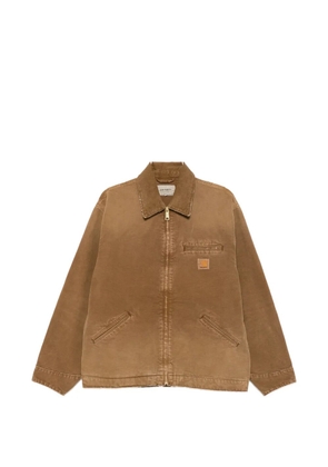 Carhartt WIP logo-patch washed-effect jacket - Brown