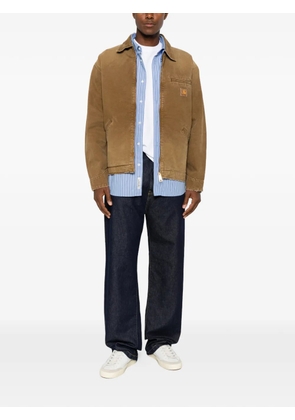 Carhartt WIP logo-patch washed-effect jacket - Brown
