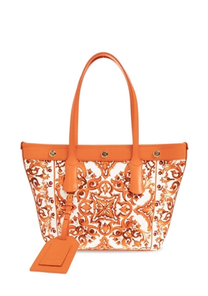 Dolce & Gabbana small Atene majolica-print tote bag - White