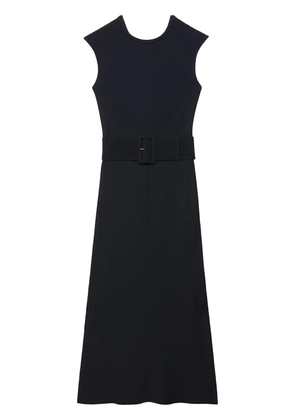 Another Tomorrow belted bias-cut midi dress - Black
