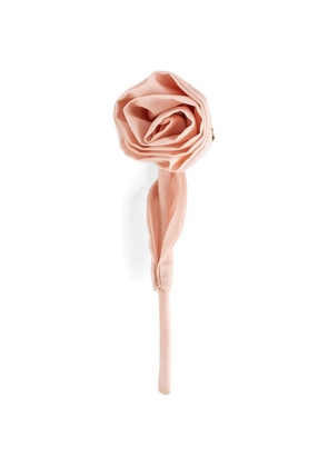 Simone Rocha rose-motif taffeta brooch - Pink