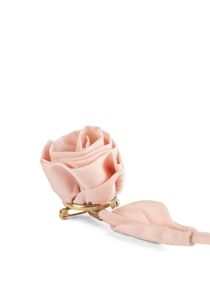 Simone Rocha rose-motif taffeta brooch - Pink