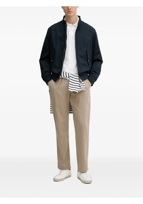 Trussardi logo-embroidered high-neck jacket - Blue