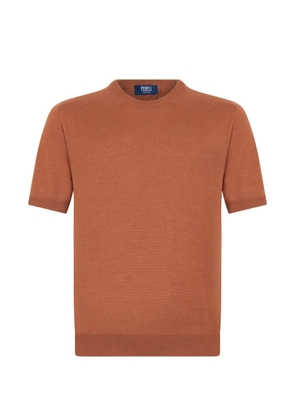 Fedeli short-sleeved round-neck T-shirt - Brown