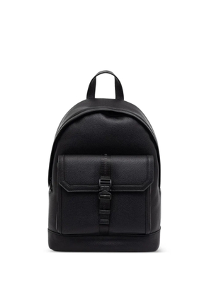 Armani Exchange buckle-fastening pebbled backpack - Black